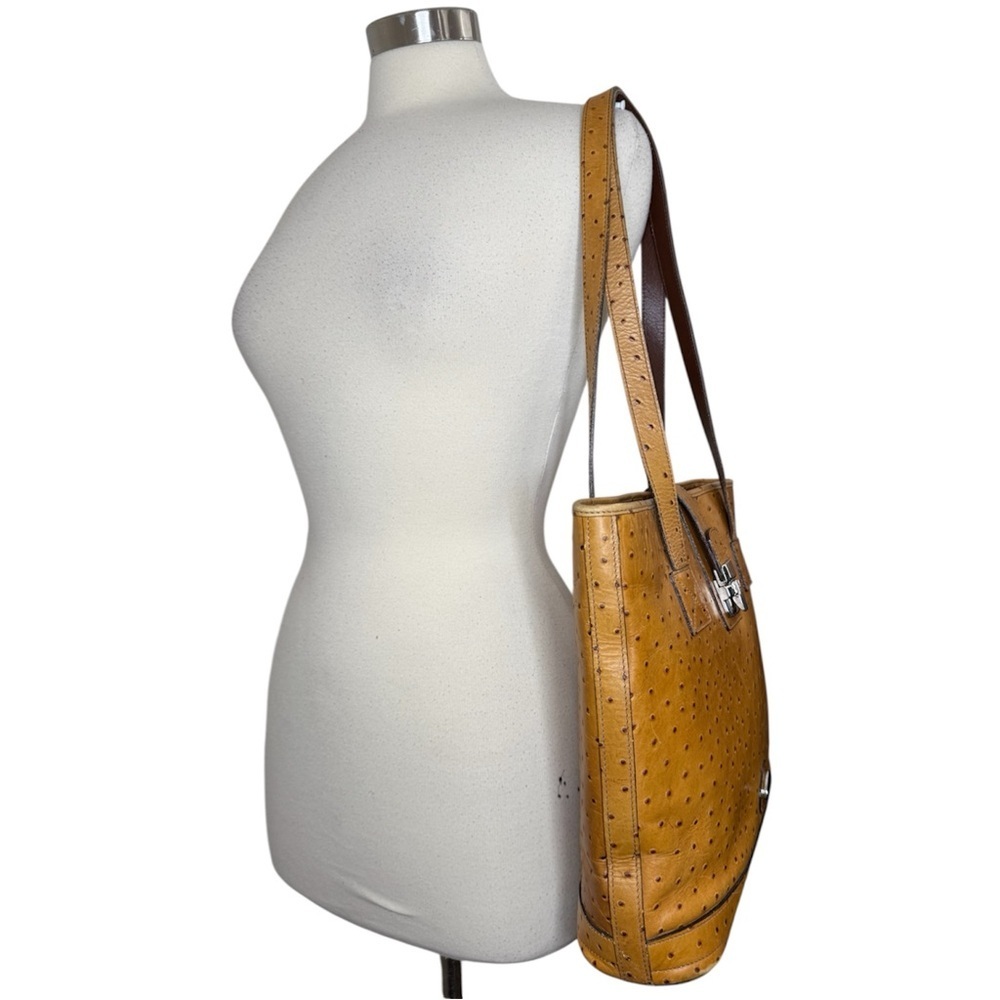 VTG Dooney & Bourke Ostrich-Textured Leather Tote Handbag - Picture 16 of 16
